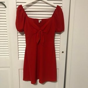 Gianni Bini Tie Front Short Sleeve Mini Dress